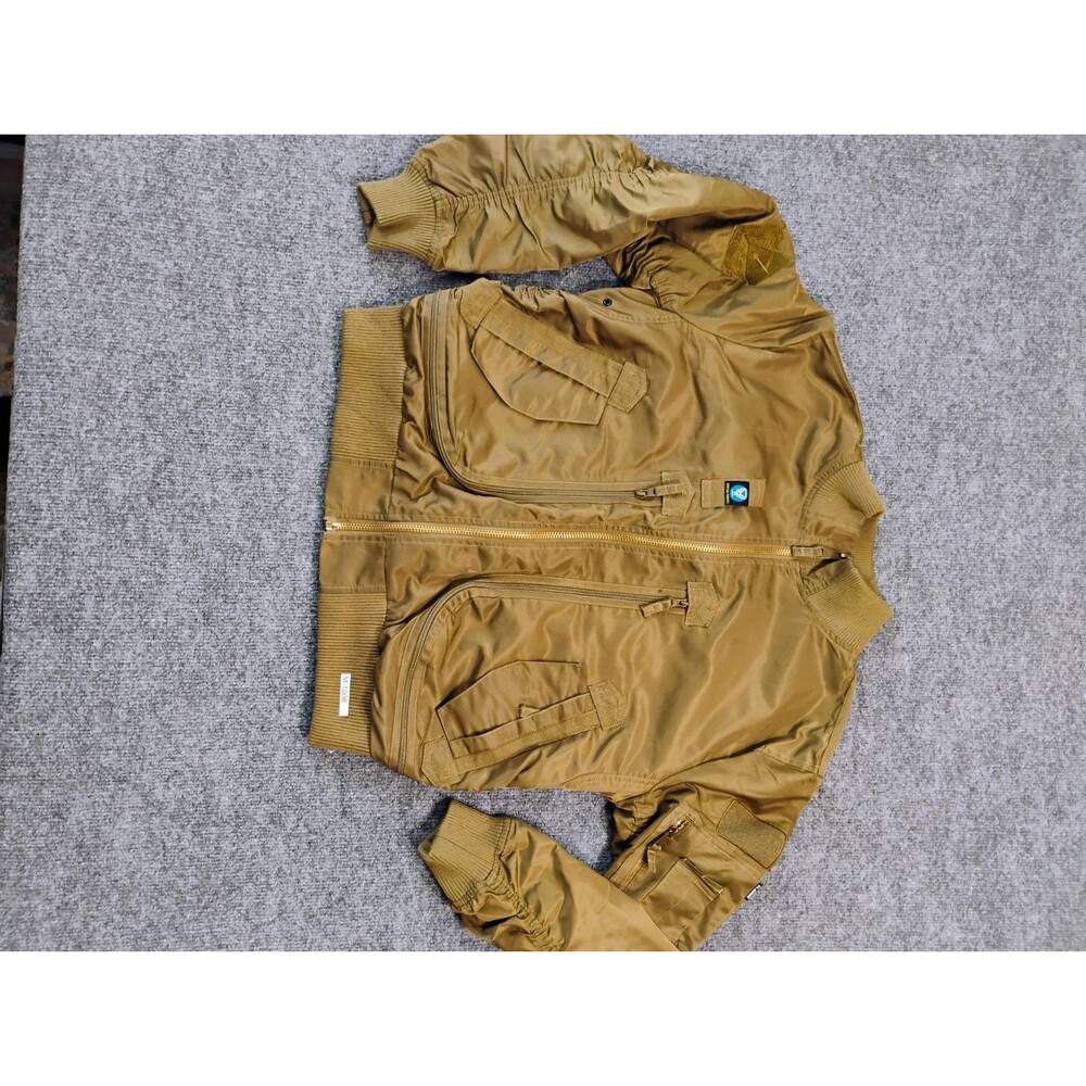 Free Spirit Men’s M MA1 Bomber Jacket Tactical Military Flight Coat (stain)